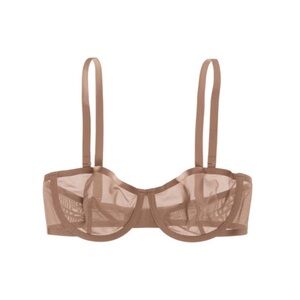 CUUP Nude Mesh Sheer Balconette Bra 34A Modern Minimalist Underwire Lingerie
